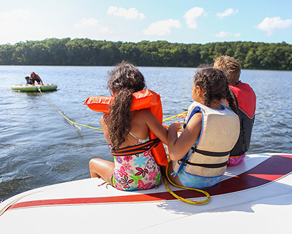 Kids on a boat