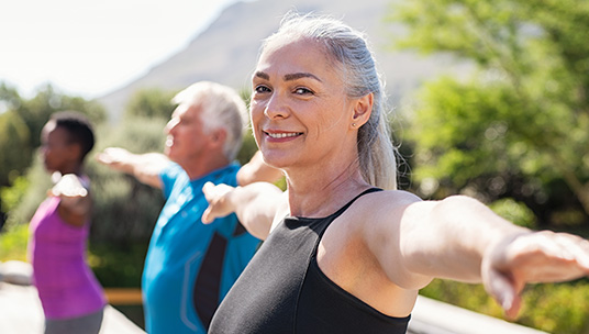 Elderly woman exercising