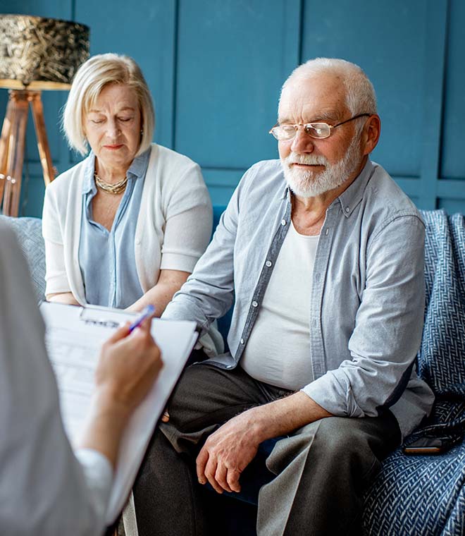 Older couple at the doctors office