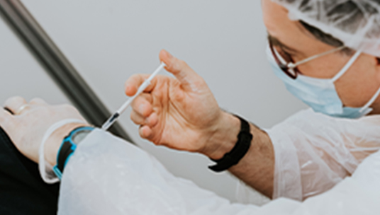 person getting a covid vaccine