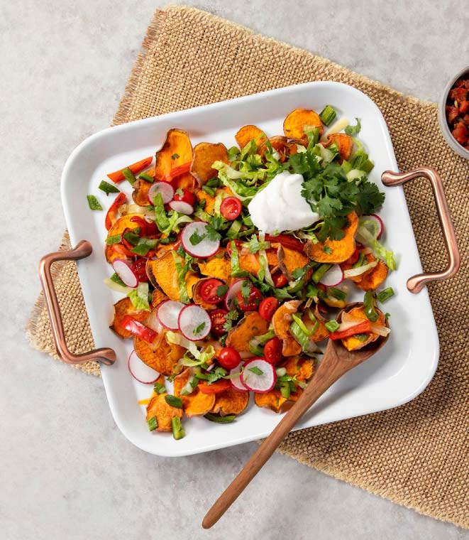 Air fryer sweet potato nachos