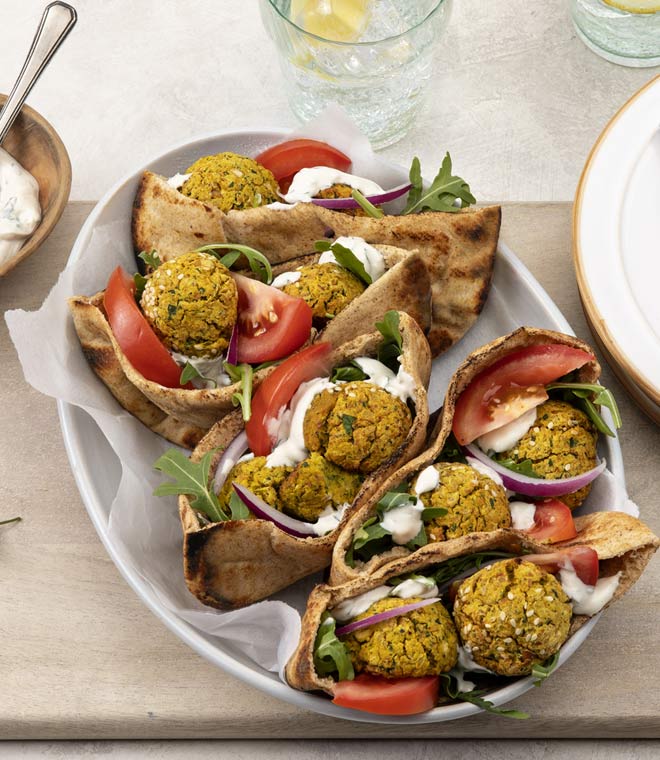 Baked Falafel wraps