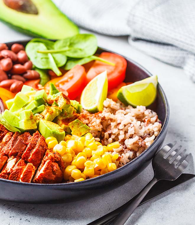 Grilled chicken taco salad