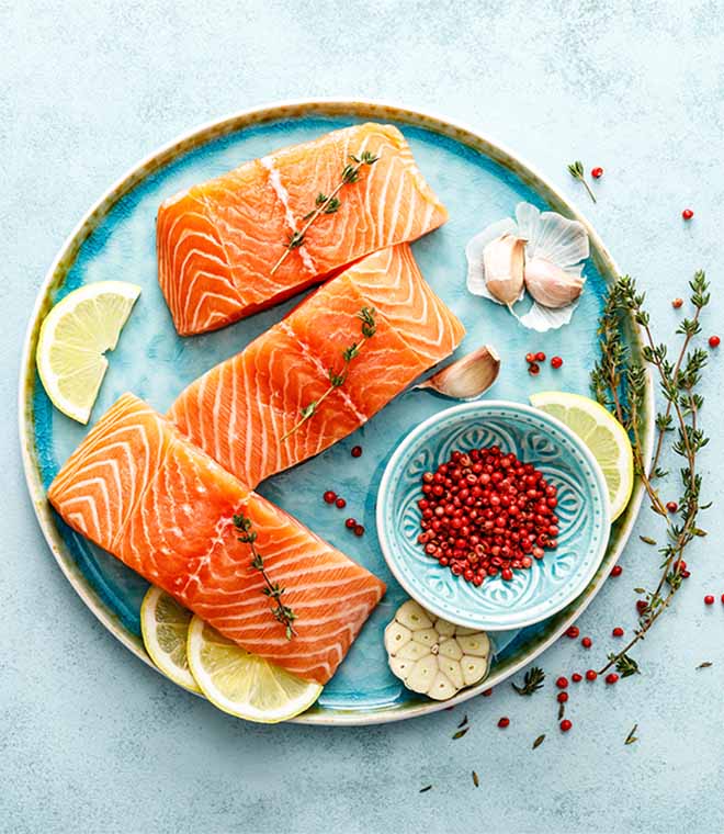 Plate of salmon